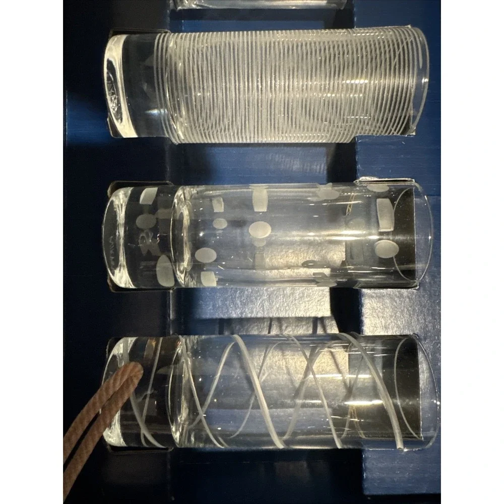 Mikasa Cheers Shot Glass 2oz Clear Etched Crystal Vodka Barware Set of 6 Vintage